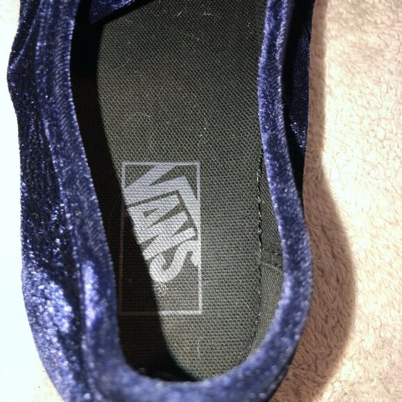 VANS Off The Wall Womens Navy Velvet Low Top Lace Sneakers Sz 7.5 - Picture 11 of 11